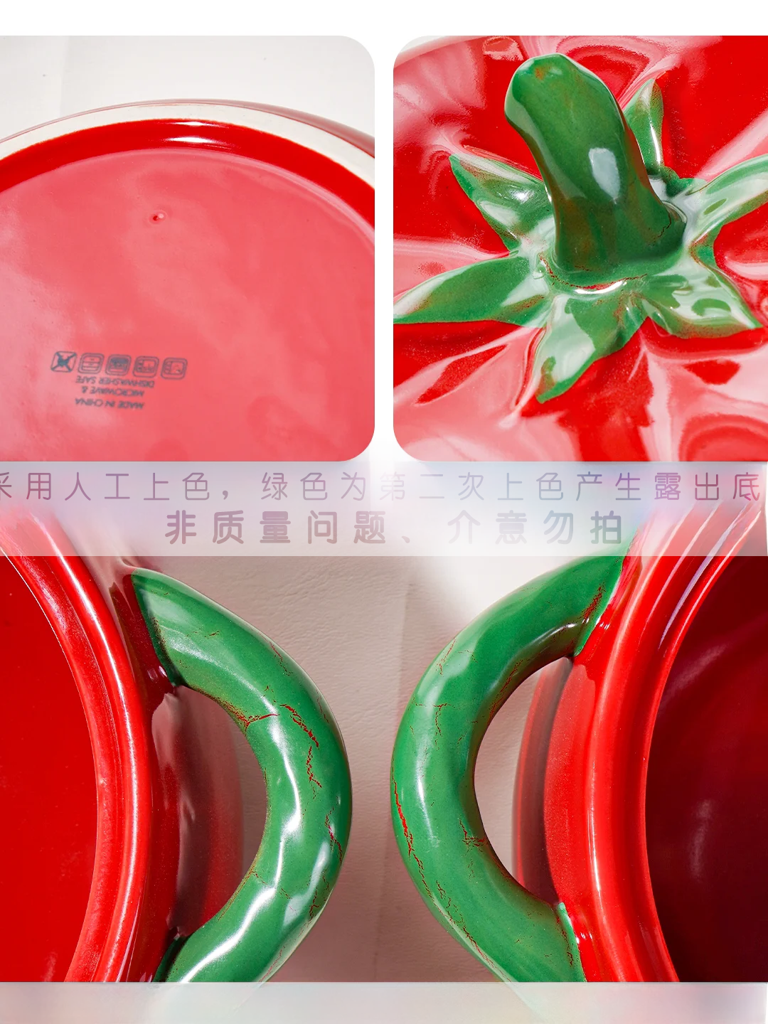 Double-Eared Ceramic Soup Bowl with Lid for Home Use Instant Noodles Bowl Lychee Noodles Special Utensils Student Dormitory