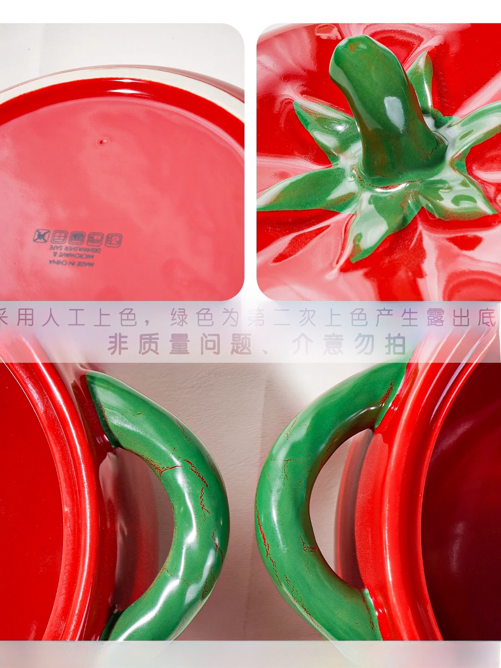Double-Eared Ceramic Soup Bowl with Lid for Home Use Instant Noodles Bowl Lychee Noodles Special Utensils Student Dormitory