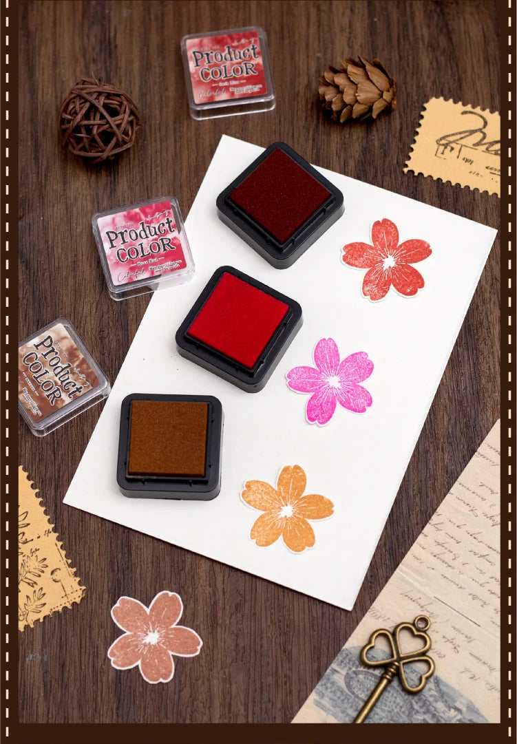 6 Pcs Colorfull Multicolor Ink Pad Set Student Planner Handmade Self Ink Stamp Inkpad School Accessories Stationery Supplies
