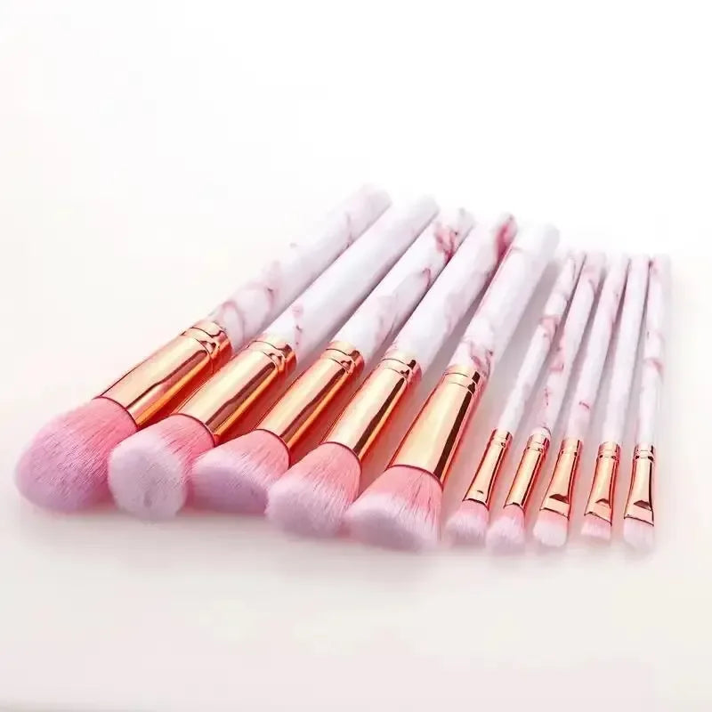 Marble Makeup Brushes Premium Synthetic Kabuki Foundation Blending