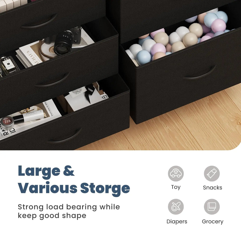 MCQ Cabinet With 5 Fabric Drawers Metal Frame Beside