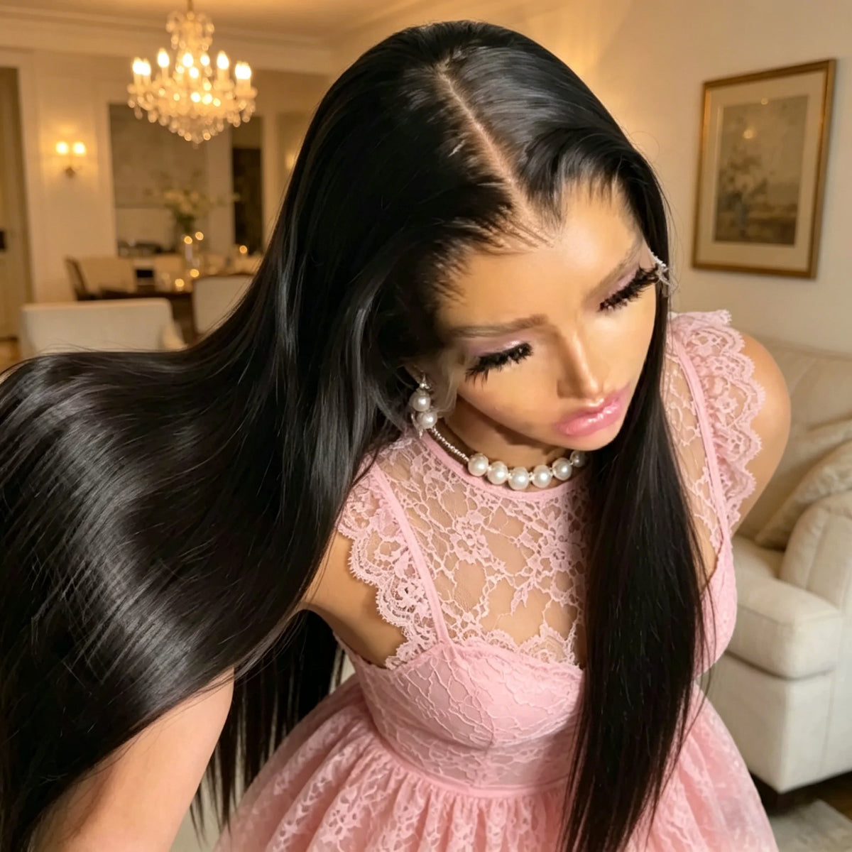 16-40 Inch 13x6 Lace Front Wigs Brazilian Human Hair Pre Plucked Straight Glueless Wig HD Transparent Remy Hair Lace Front Wig