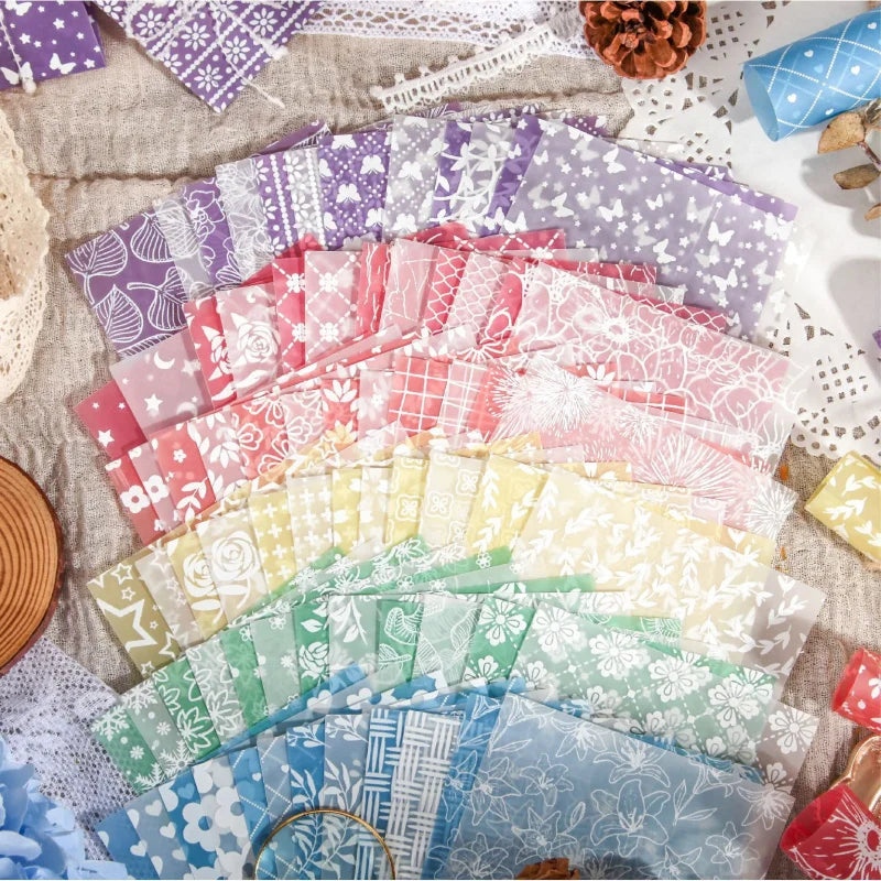 Vintage - style Background Paper Set (12 Sheets), Decorative Material for Notebook Decoration, Scrapbooking