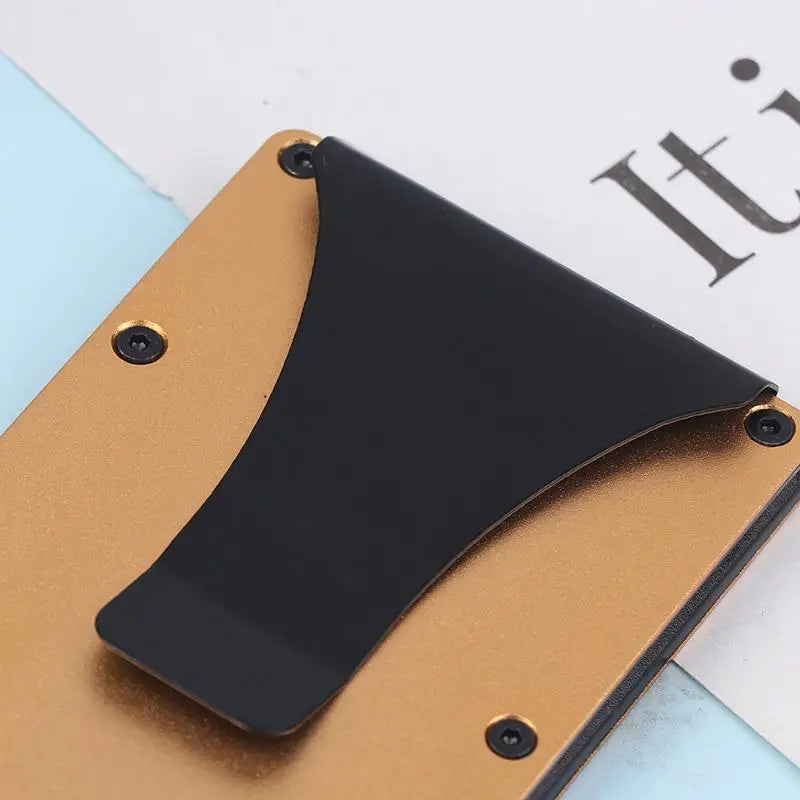 RFID Minimalist Wallet Men Women Slim Credit Card Holder With Money Clip Anti Theft Design For Commuting BusinessGood Quality