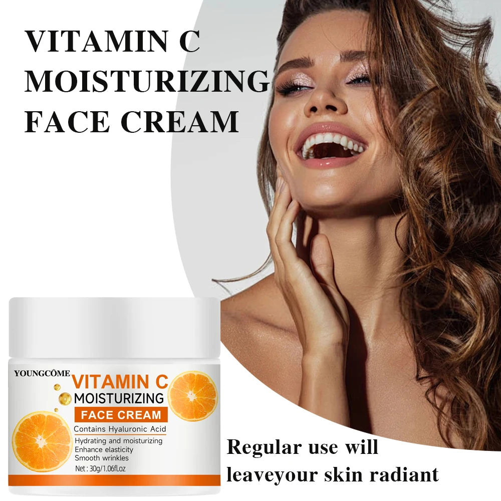 Vitamin C Moisturising Cream Repair Anti-aging Essence Facial Skin Care Contains Hyaluronic Acid Dark Spot Remover Moisturizing