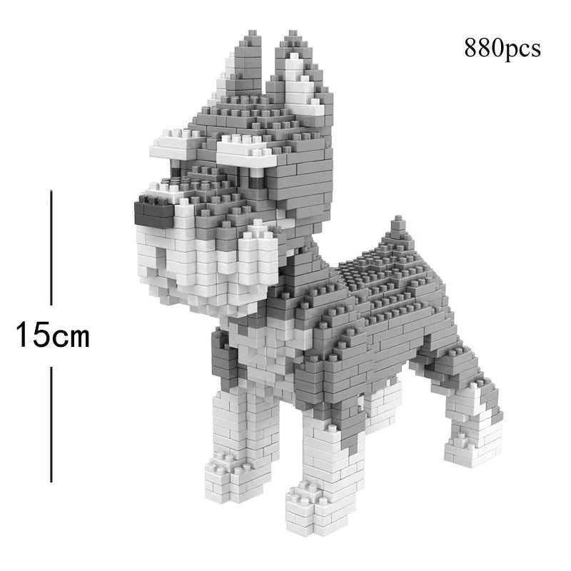 KNEW BUILT Dachshund Dog Model Mini Building Block Toy Set 9 Style for Pet Enthusiasts Teddy Hughes Corgi Collie Pet Style Brick