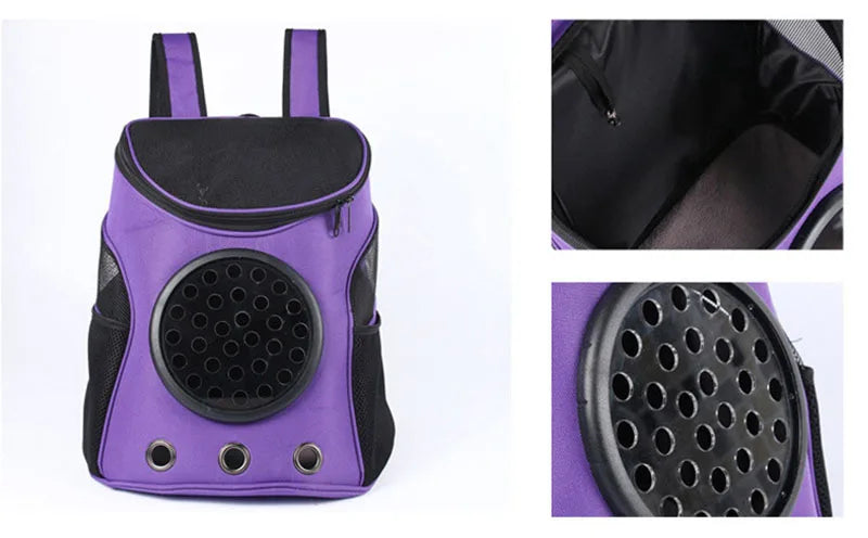 Fat Cat Backpack Carrier Denim Pet Backpack with Space Capsule Bubble for Small Medium Cats Puppy Dog Backpack for Travel Hiking