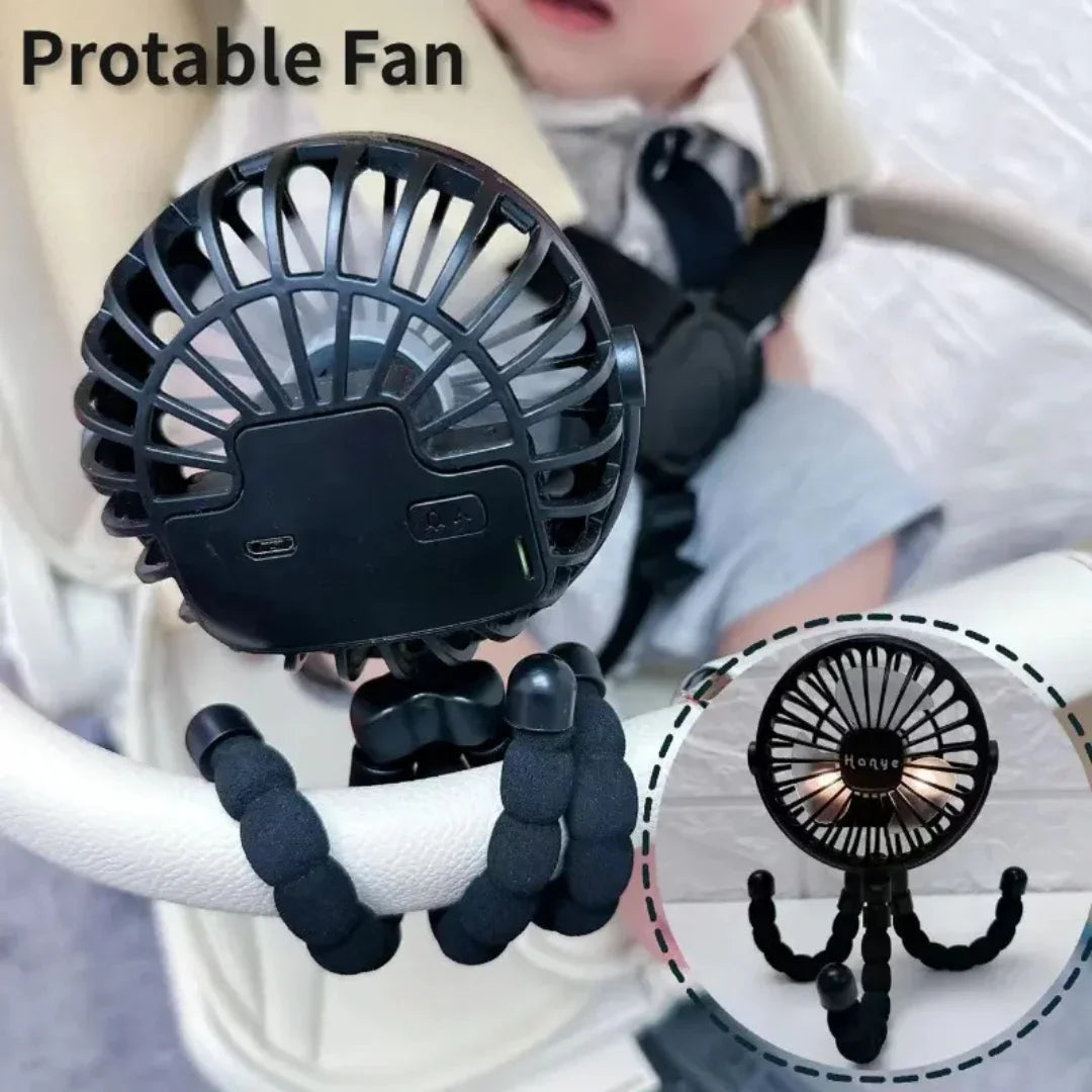 Rechargeable Bladeless Baby Stroller Fan