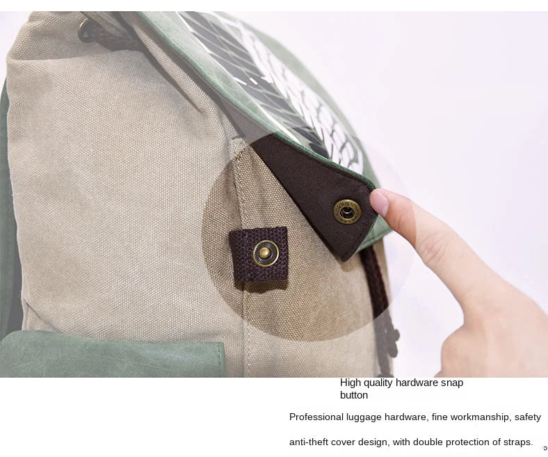 Cartoon Animation AttackonTitan ONEPIECE NARUTO Large Capacity Canvas Backpack