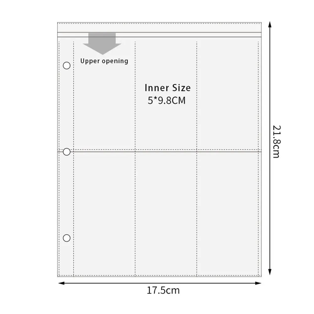 A5 3/7 Ring Photocards Binder Sleeve 1/2/4/6 Pockets Clear Acid Free 6x4 Photo Album Refill Pages Trading Card Postcard Sleeve