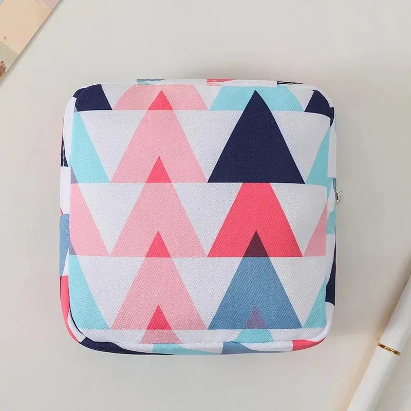 Women Girls Kawaii Napkin Sanitary Pads Bag Pouch Organizer Cosmetic Makeup Tampon Bags Cute Travel Gadgets Lipstick Storage Bag