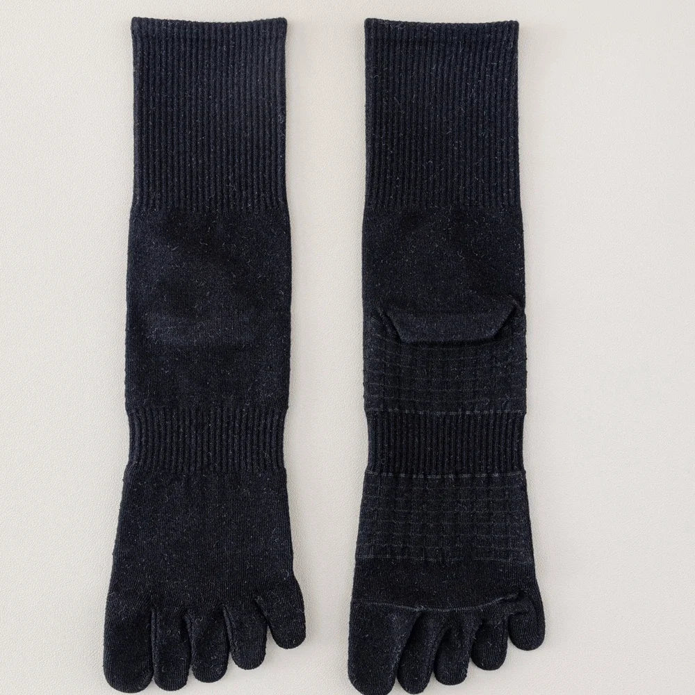 3 Pairs Five Finger Socks Men Anti-slip Sports Athletic Crew Socks Men High Quality Cotton Toe Socks Basketball Middle Tube