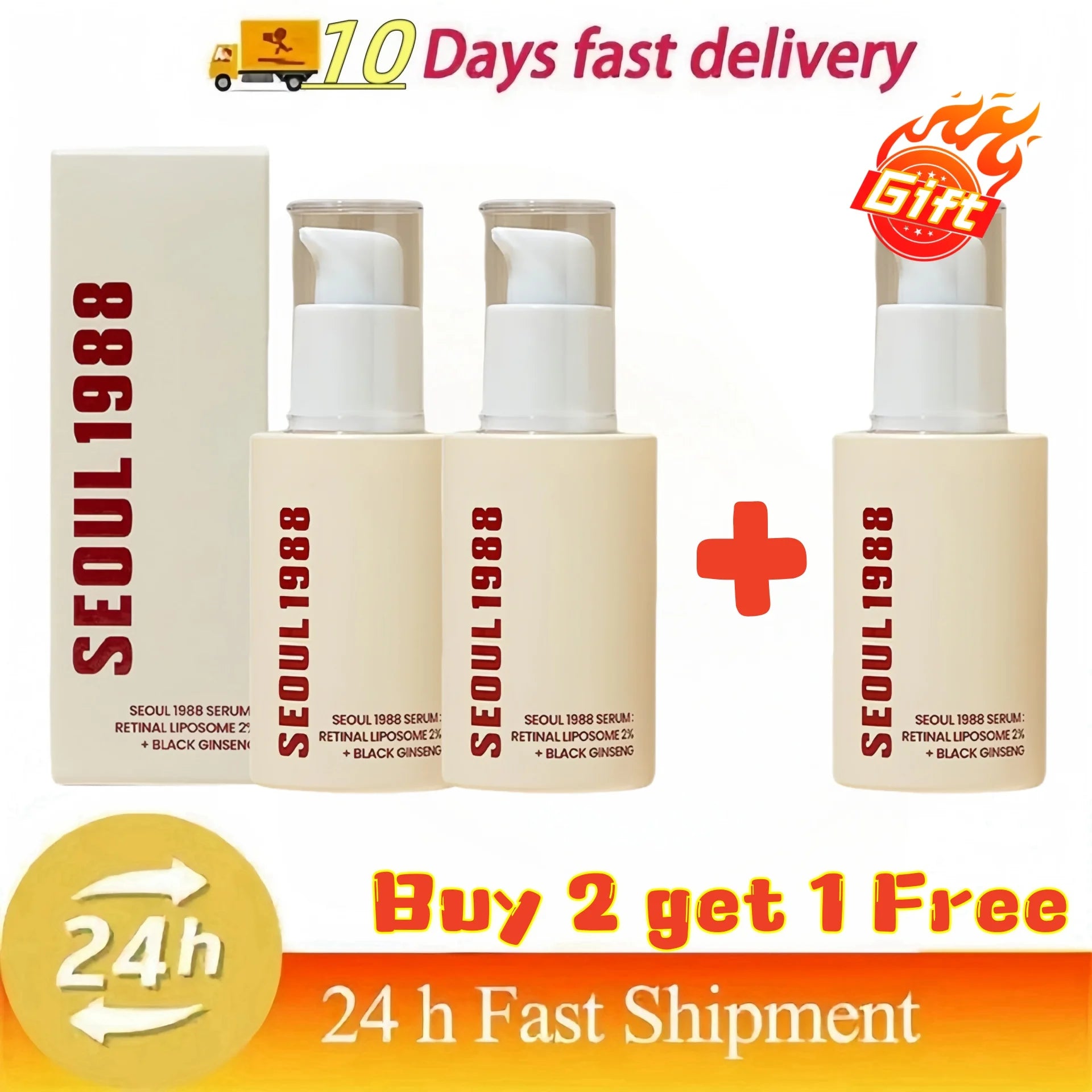 Korean SEOUL 1988 Serum Black Ginseng 2%Retinal Anti Aging Wrinkle Firming Pores Brightening Nicotinamide Balancing Skin Care