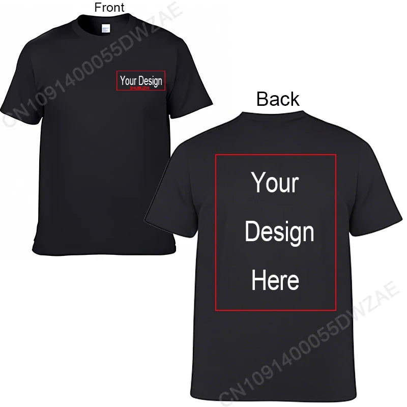 Men's Personalized Cotton T-Shirt Custom Text Name Tsihrts Add