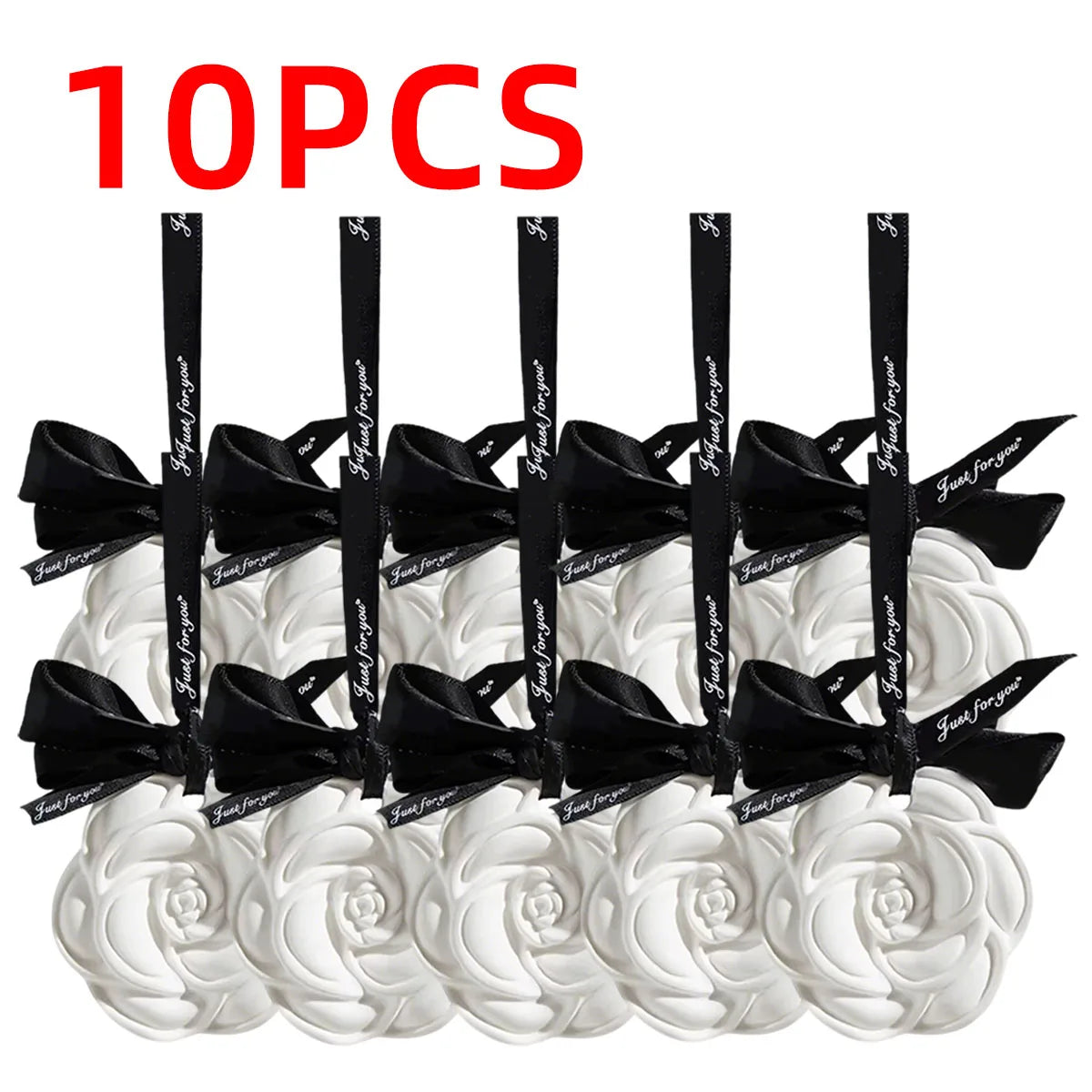 1/10PCS Camellia Gypsum Aromatherapy Pendant For Car Home Decor Suitable For Home Cabinets Drawers And Car Hanging Ornaments