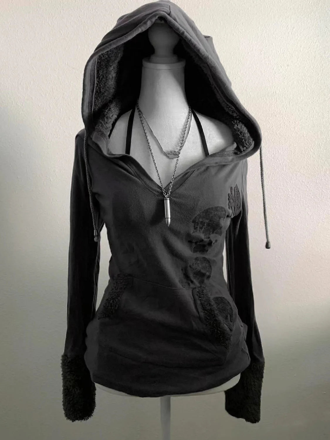 American retro casual hooded sweatshirt jacket for women leopard print stitching design slim hot girl sexy autumn jacket top