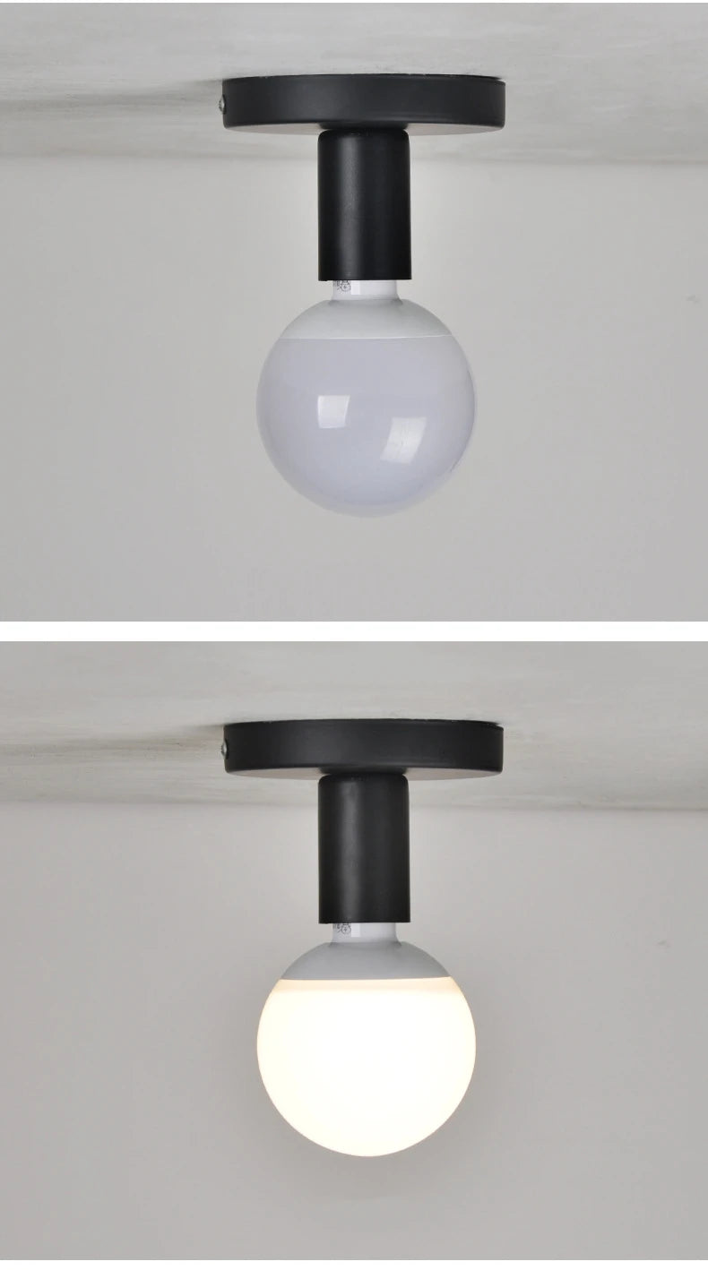 Minimalist Black E27 Ceiling Light Modern Nordic Retro Iron lamp Decor For Living Room Bedroom Bathroom kitchen Hall And Balcony