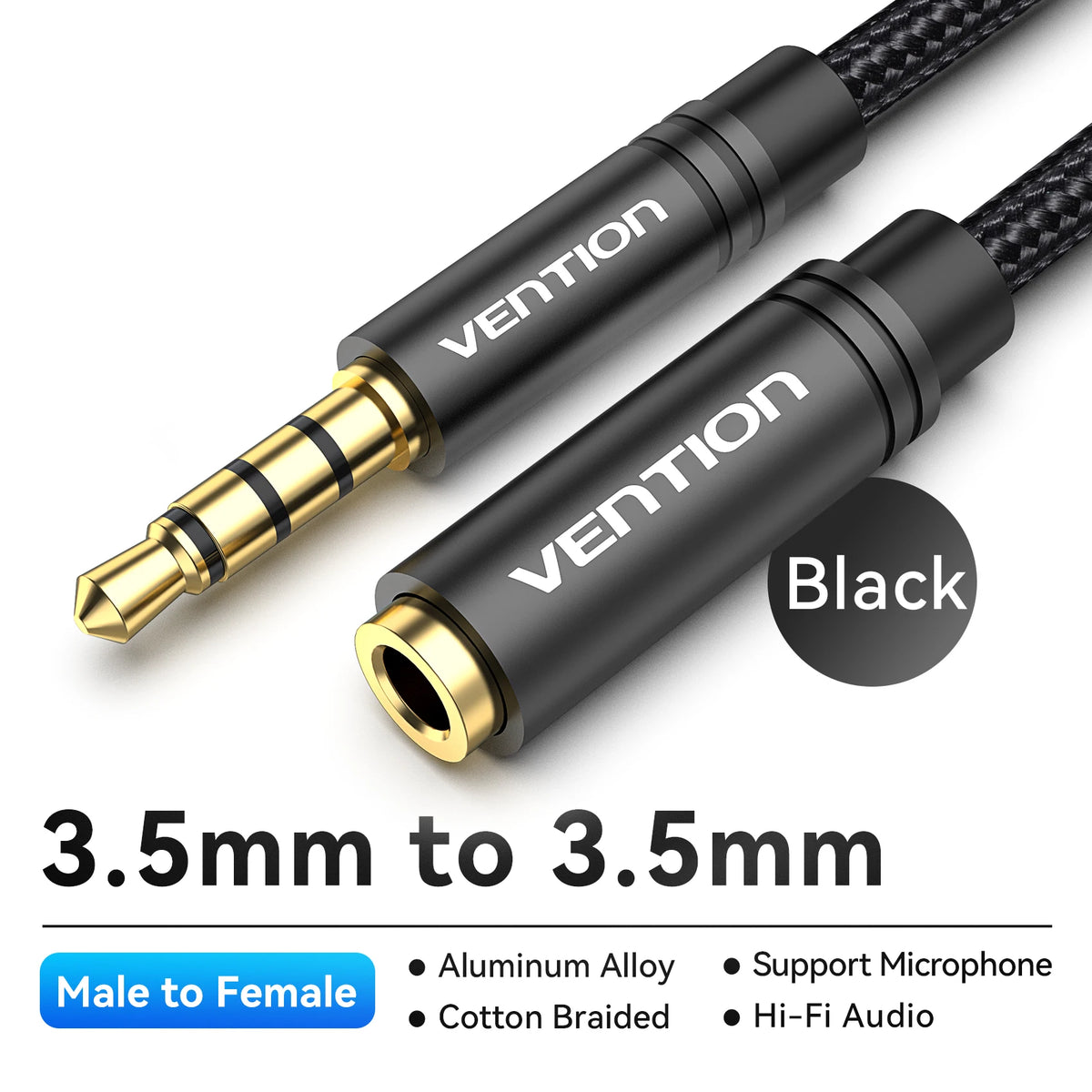 Vention Jack 3.5 Aux Extension Cable for Car Laptop