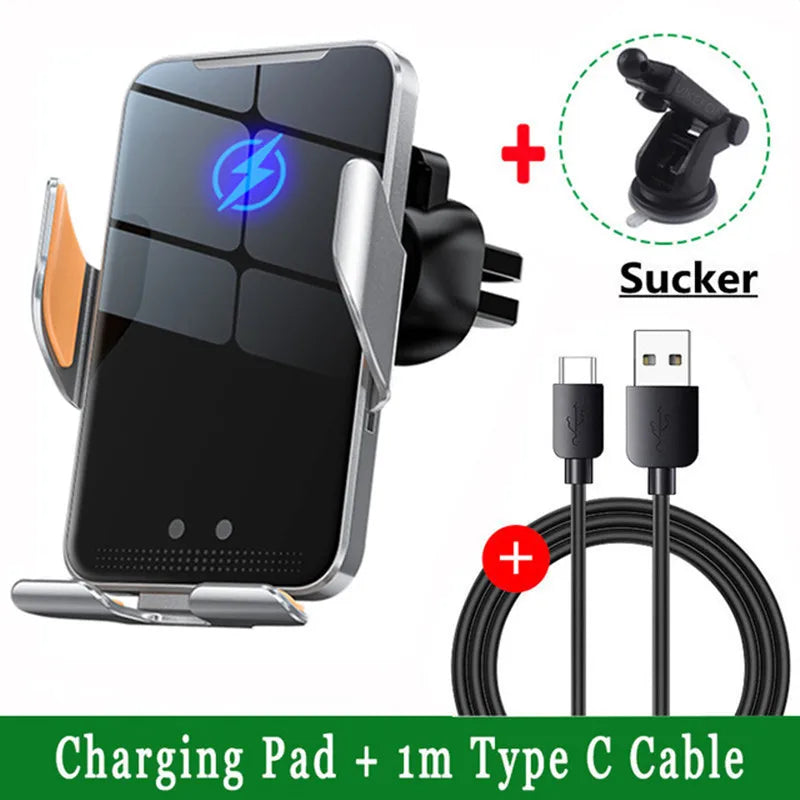 Car Wireless Charger Magnetic Auto Car Mount Phone Holder For iPhone 17 16 15 14 13 12 Samsung Infrared Induction Fast Charging