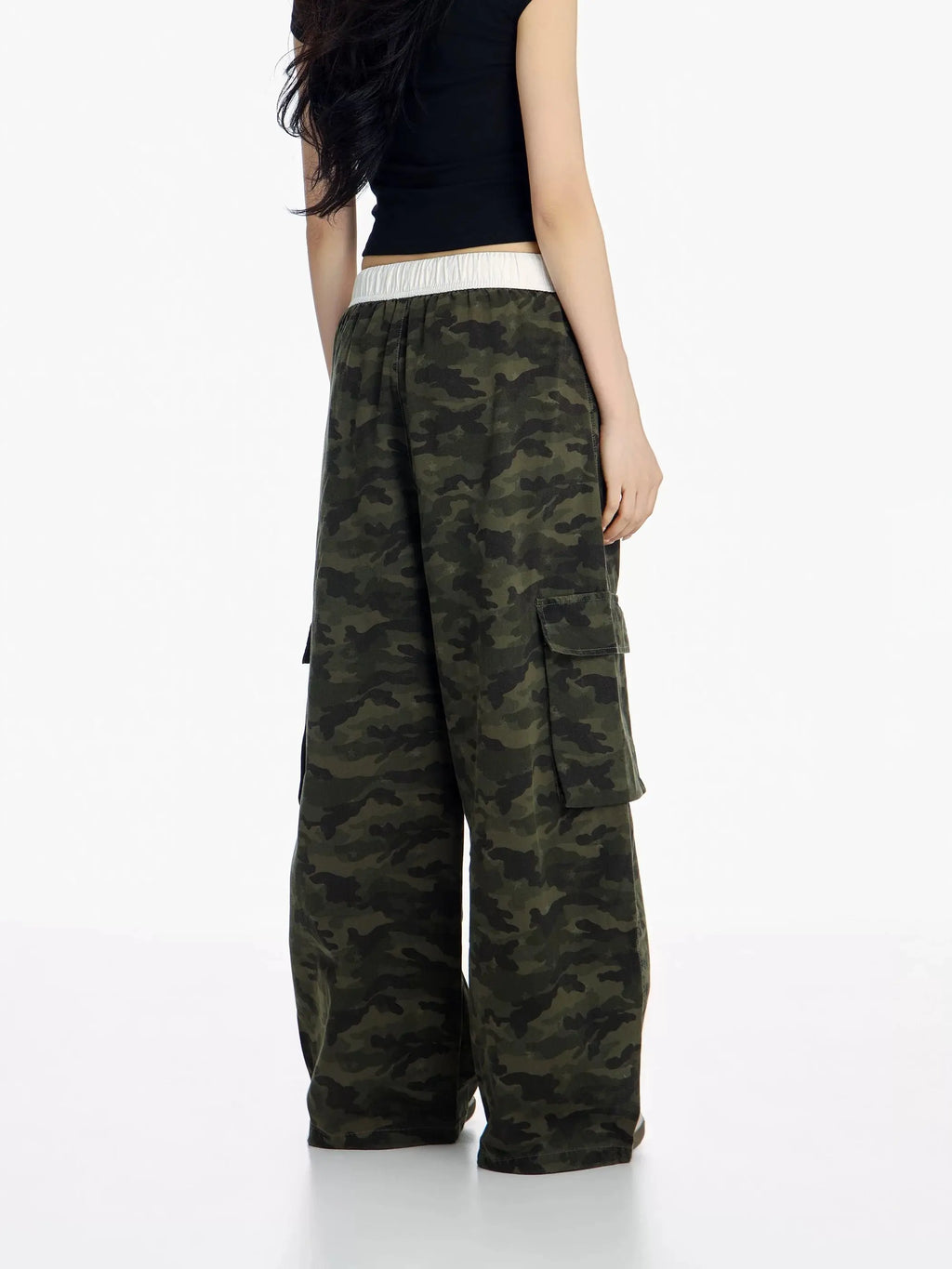 Y2K Summer Cargo Jeans Camouflage Loose Fit High Waist Slouchy