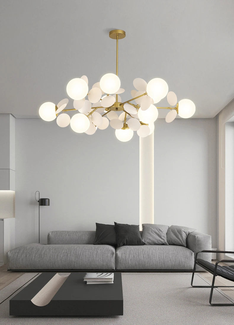 Modern Chandelier Grape Design Glass Pendant Light Indoor LED Nordic Light For Living Room Dining Hall Hotel Kitchen Island Lamp