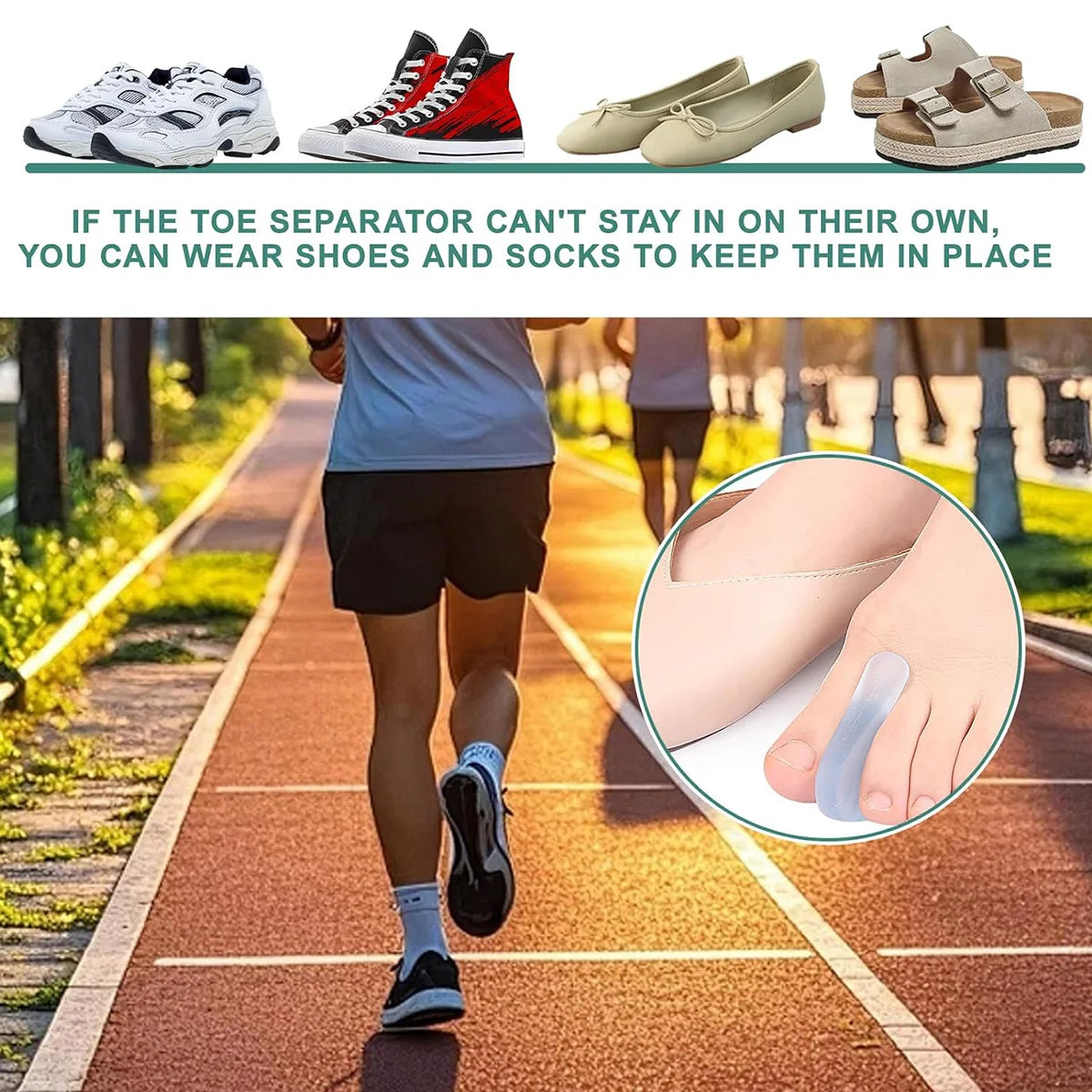 Gel Toe Separators, Suitable for Overlapping Toes, Toe Friction, Blisters, Calluses, Shoe Pressure, Toe Pain,Flared Design(8pcs)