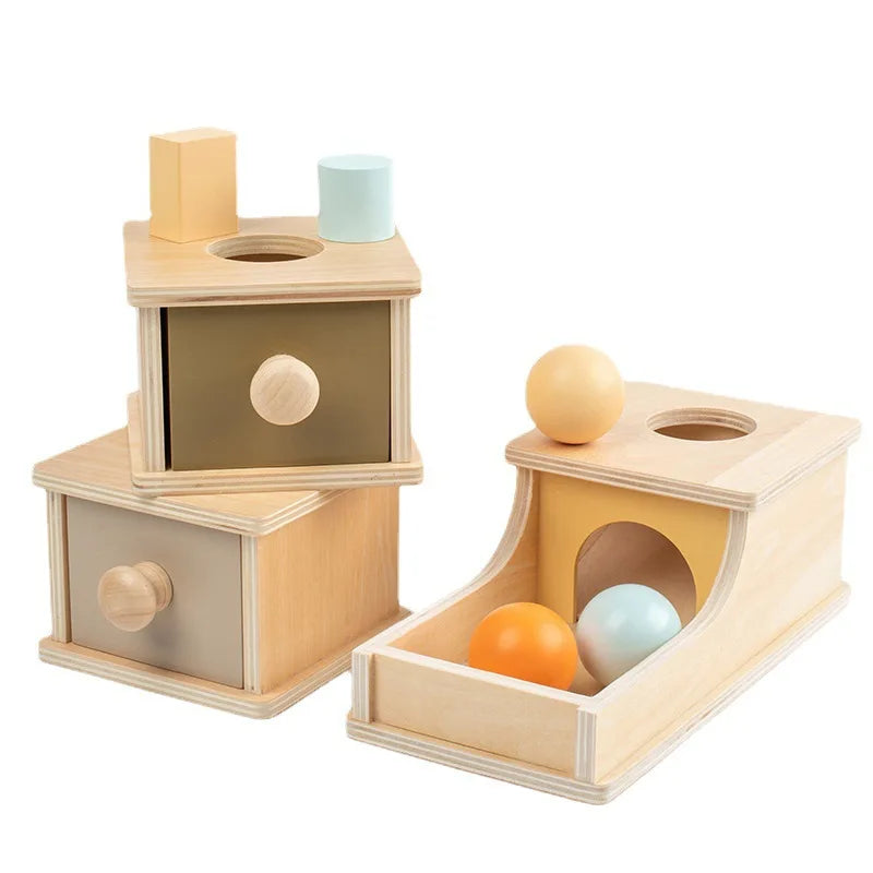 Montessori Macaroon Color Spinning Drum Match Coin Box Permanent