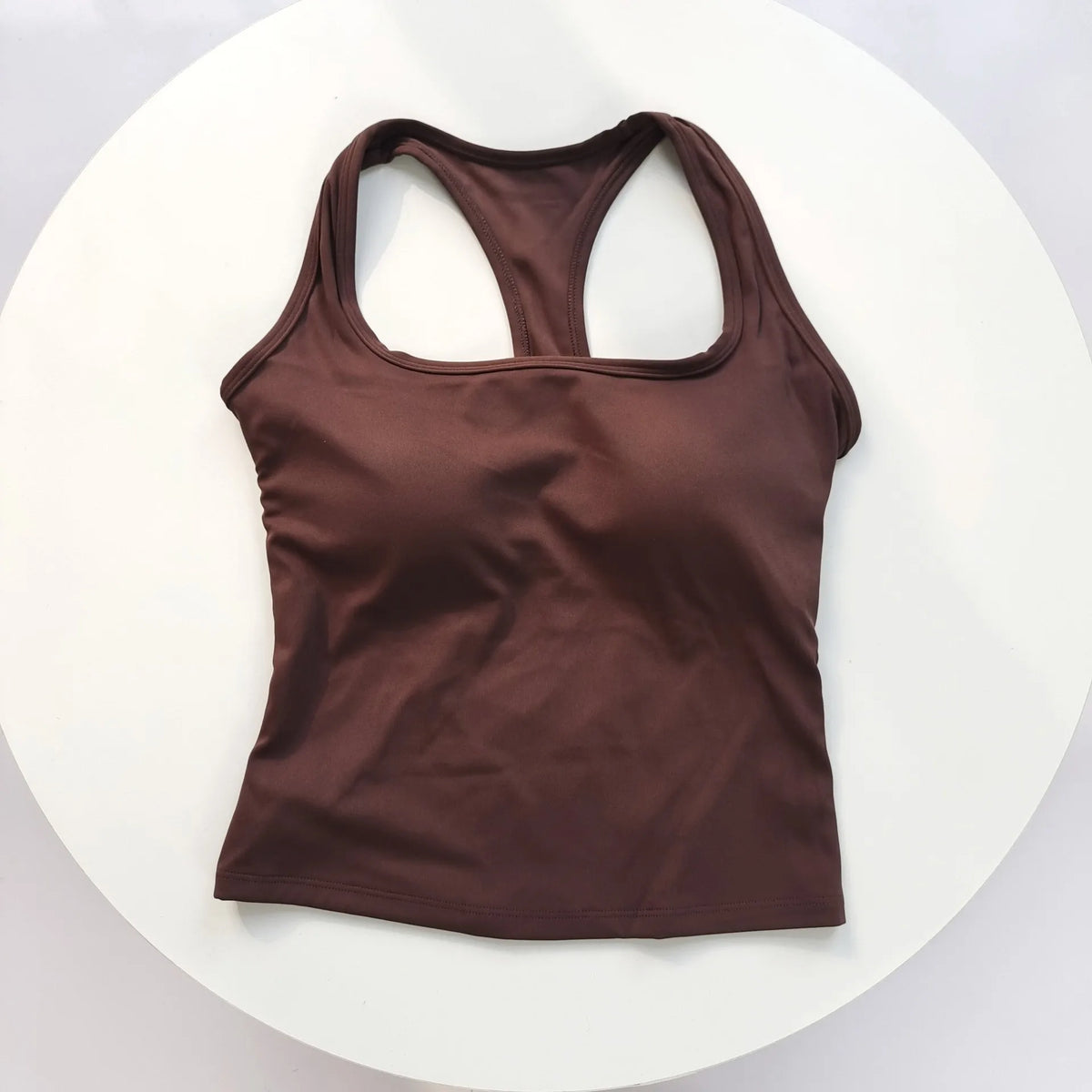 Women's Square Neck Racerback Sports Bra Fixed Pads Shockproof