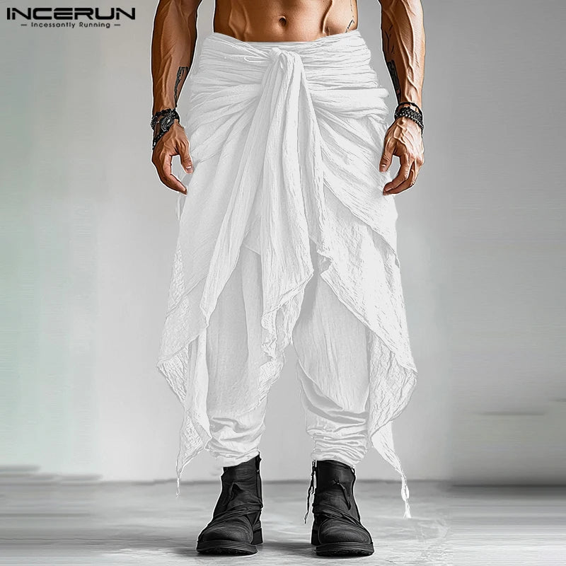 Fashion INCERUN Summer Spring Men Casual Pants Harem Pant Pleated