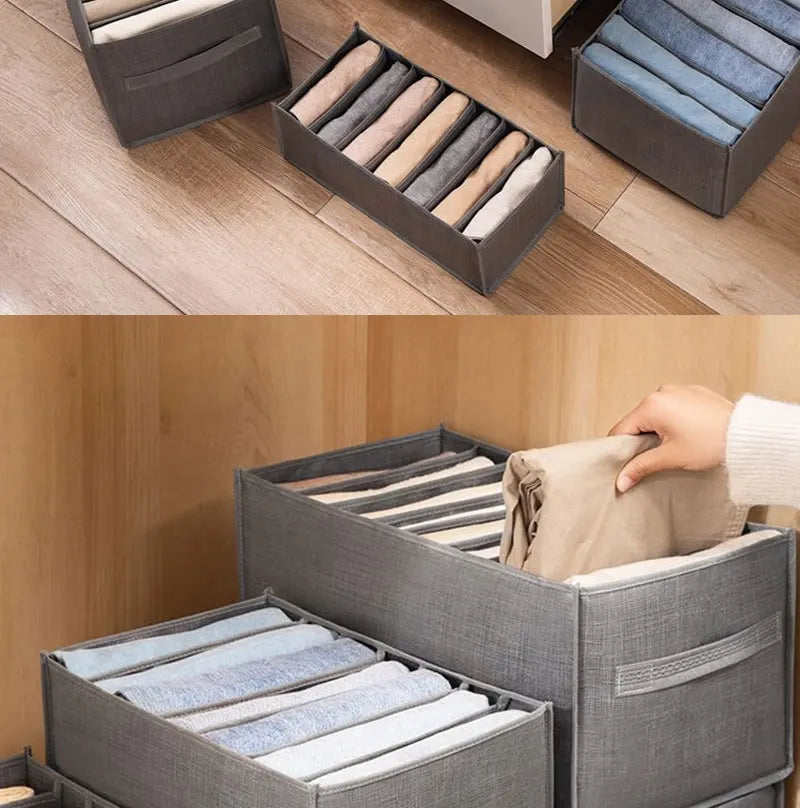 Closets Clothes Organizer Foldable Clothing Jeans Storage Box Closet Drawer Organiser for Pants Jeans T Shirt Underwear Leggings