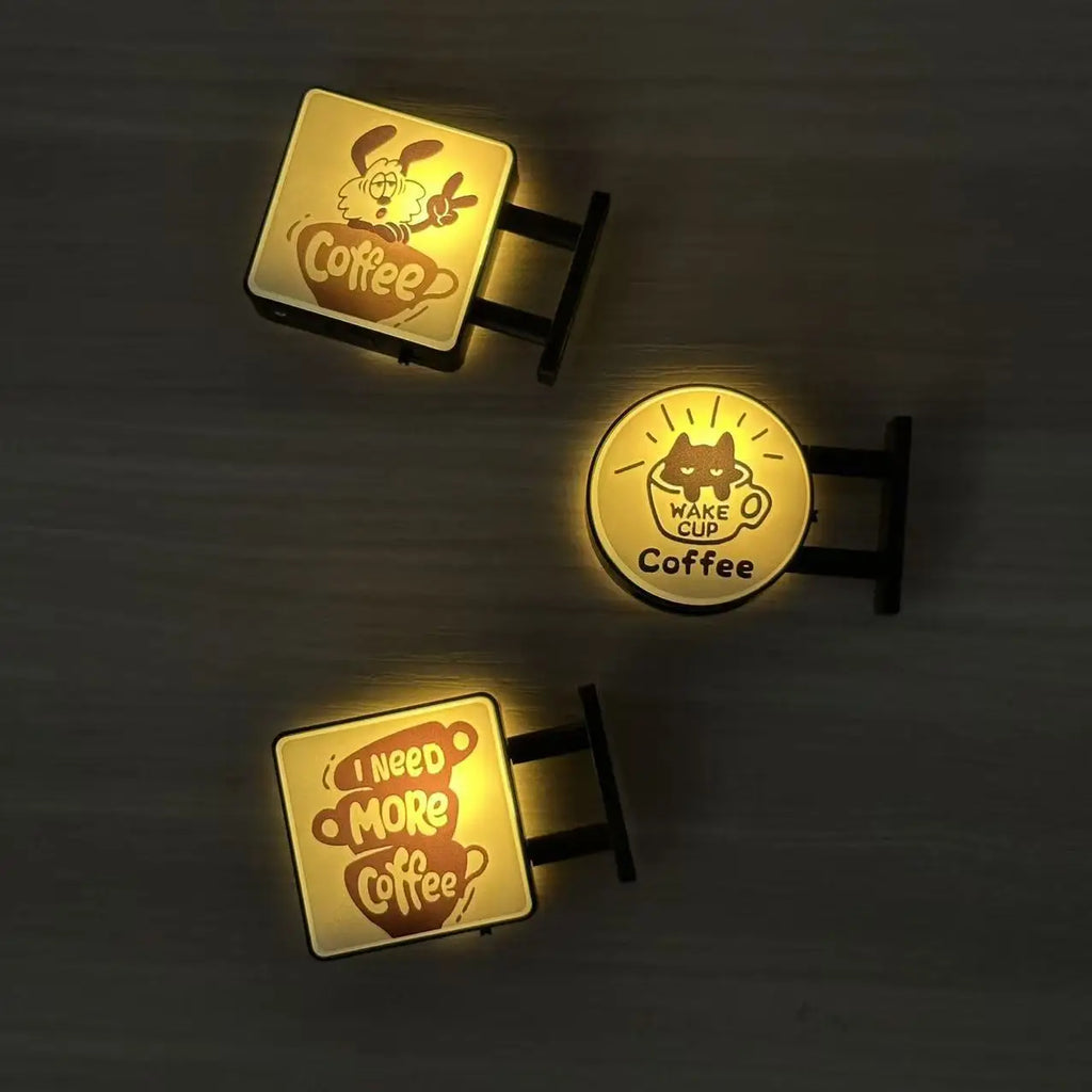 Glowing Mini Cute Fridge Magnets Light Box Coffee Beer Illuminated Home Decor Accessories Japanese Underground Iron Family
