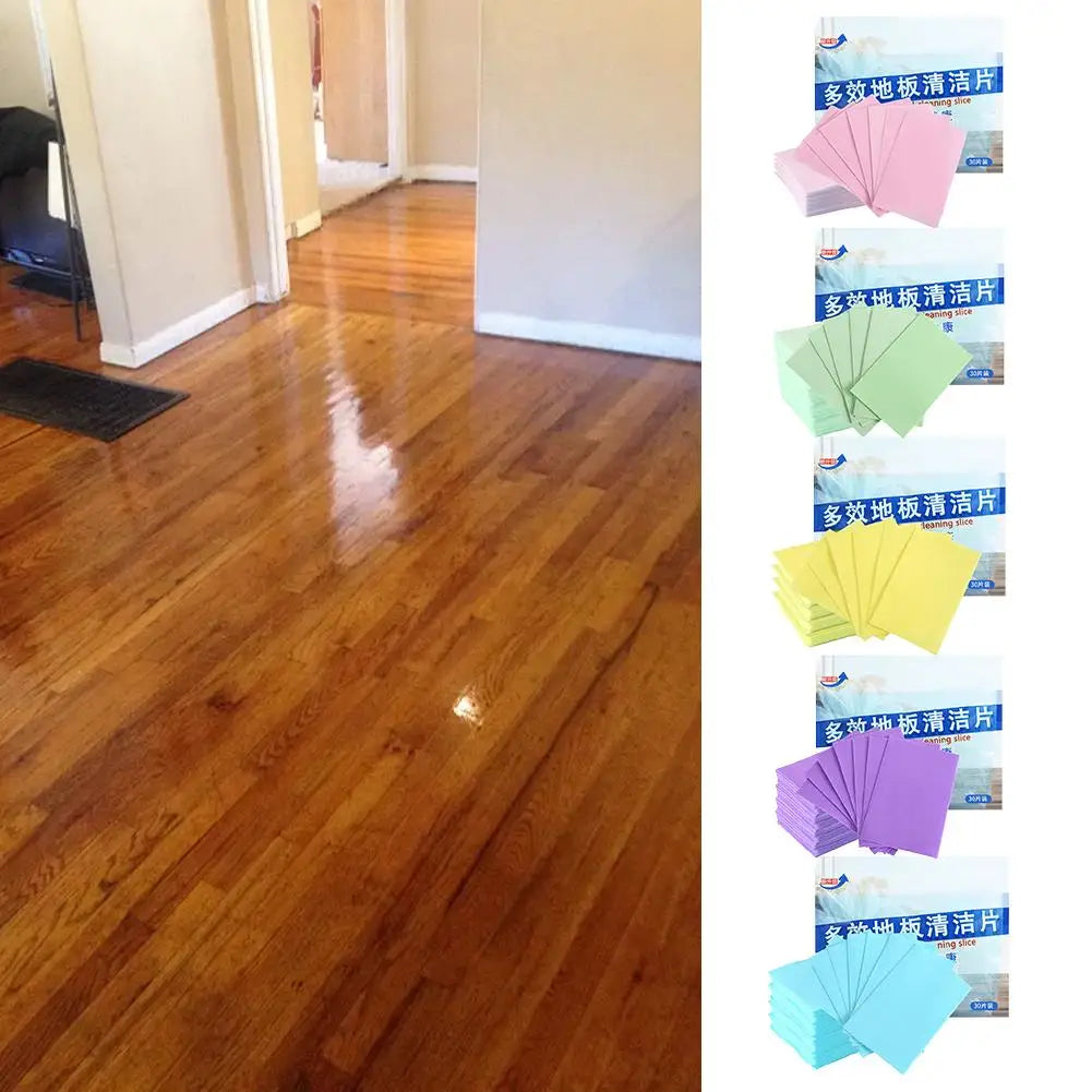 30pcs Water Soluble Floor Cleaning  Sheet Mopping The Floor Wiping For Wooden Floor Tiles Toilet Household Cleaning