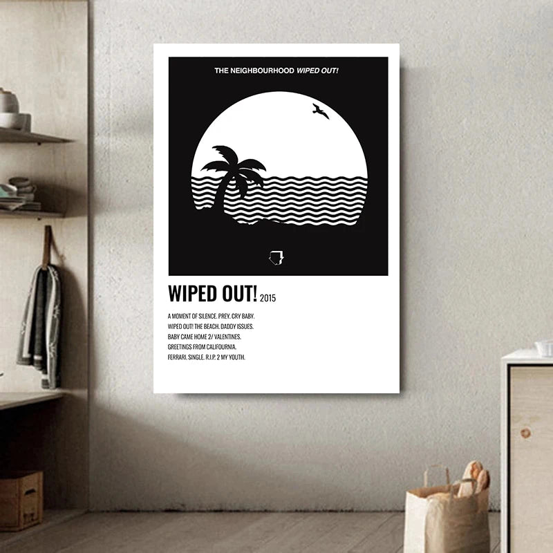 Vintage The Neighbourhood Wiped Out Album Music Cover Minimalist  Art Poster Canvas Painting Wall Prints Picture Room Home Decor