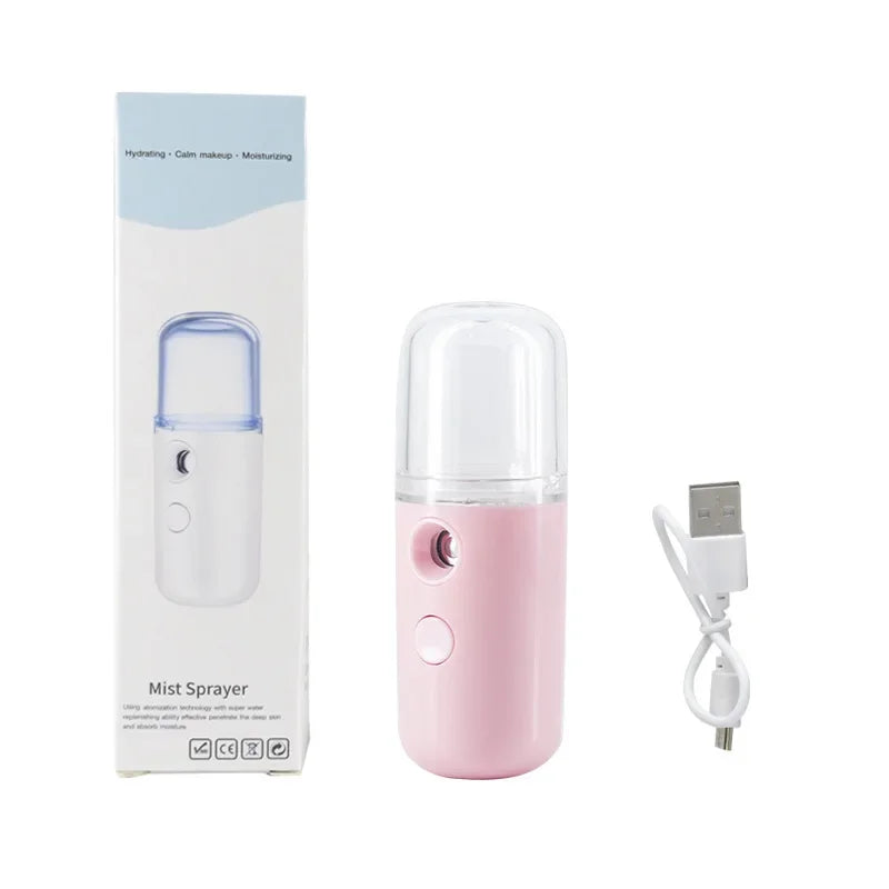 Mist Sprayer Facial Mini Portable Rechargeable Handy Face Humidifier Facial Sprayer Skin Care Machine For Face Hydrating