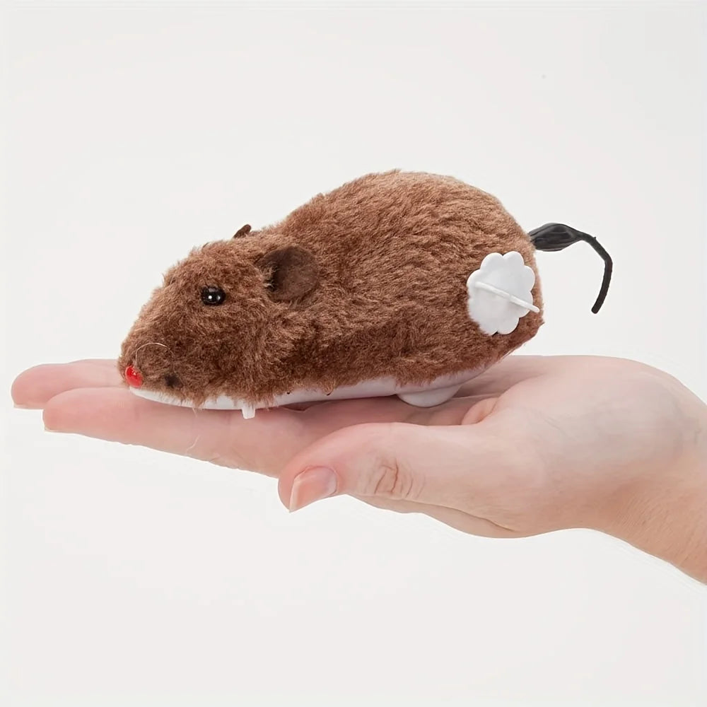 1/5pcs Fun and Interactive Plush Wind-Up Mouse Toy for