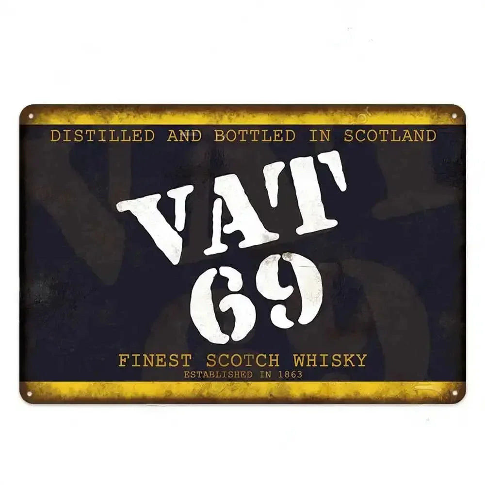 Retro Whiskey Plaque Metal - Enhance your decor with this lovely vintage metal sign. Ideal for pub,bar,club,living room,man cave
