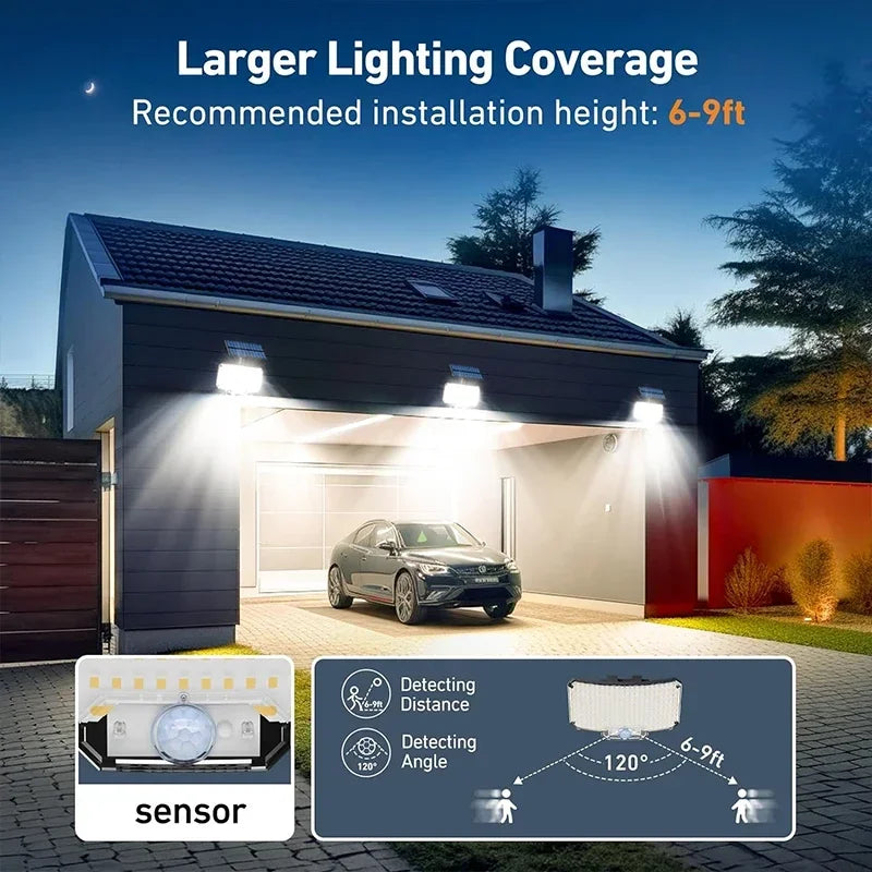 Solar Light Outdoor Wall Lamp LED Motion Sensor Waterproof