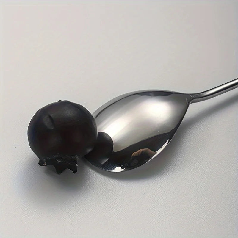 2pcs, Dessert Spoon, Stainless Steel Coffee Spoon, Cute Milk Spoon, Kawaii Cat Stirring Spoon, Reusable Ice Cream Spoon
