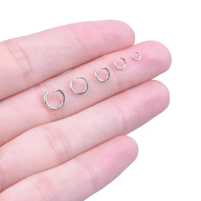 3.5/4/5/6/7mm Stainless Steel Silver Color Open Single Loops Jump