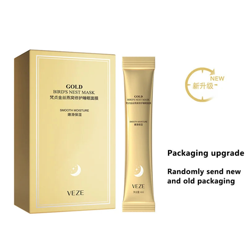 20Pcs Golden Silk Bird'S Nest Sleeping Mask Moisturizing And Hydrating Brightening Complexion Facial Mask Facial Skin Care