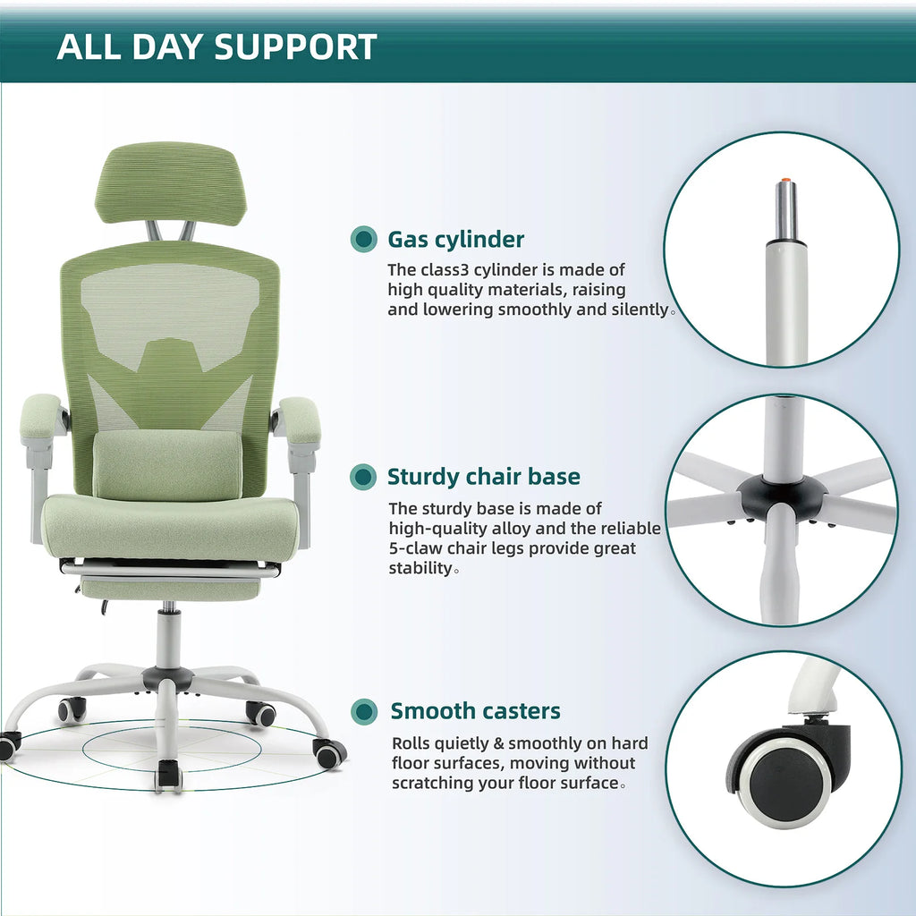 JHK Ergonomic Reclining High Back Mesh Living Room Rocking