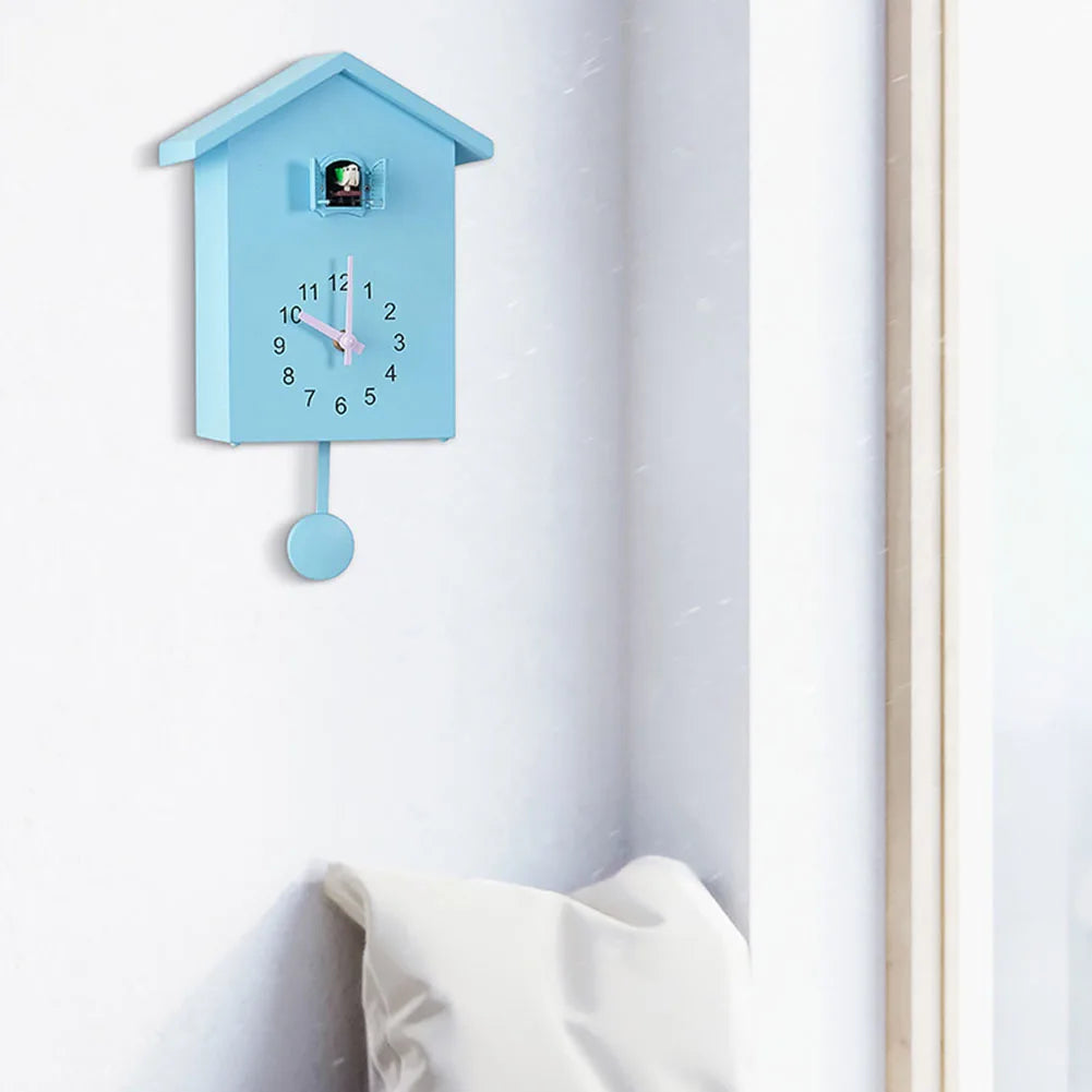 1pc Cuckoo Clock Voices Call Bird House Wall Art Home Living Room Office Decoration Home Decor ABS Wall Clocks