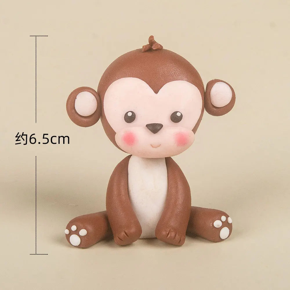 Animals Cake Topper Jungle Safari Birthday Cake Decorations Lion Monkey Elephant Zebra Giraffe Cake Toppers Wild Birthday Decor
