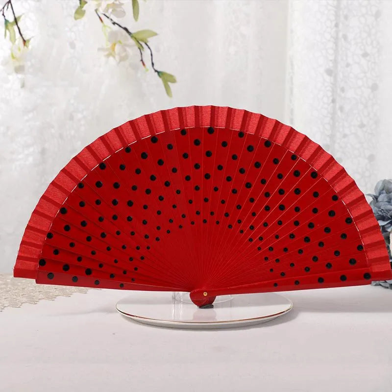 1pc Spanish Dance Performance Wooden Fans  Wedding Decoration Clothing Accessories Folding Fan
