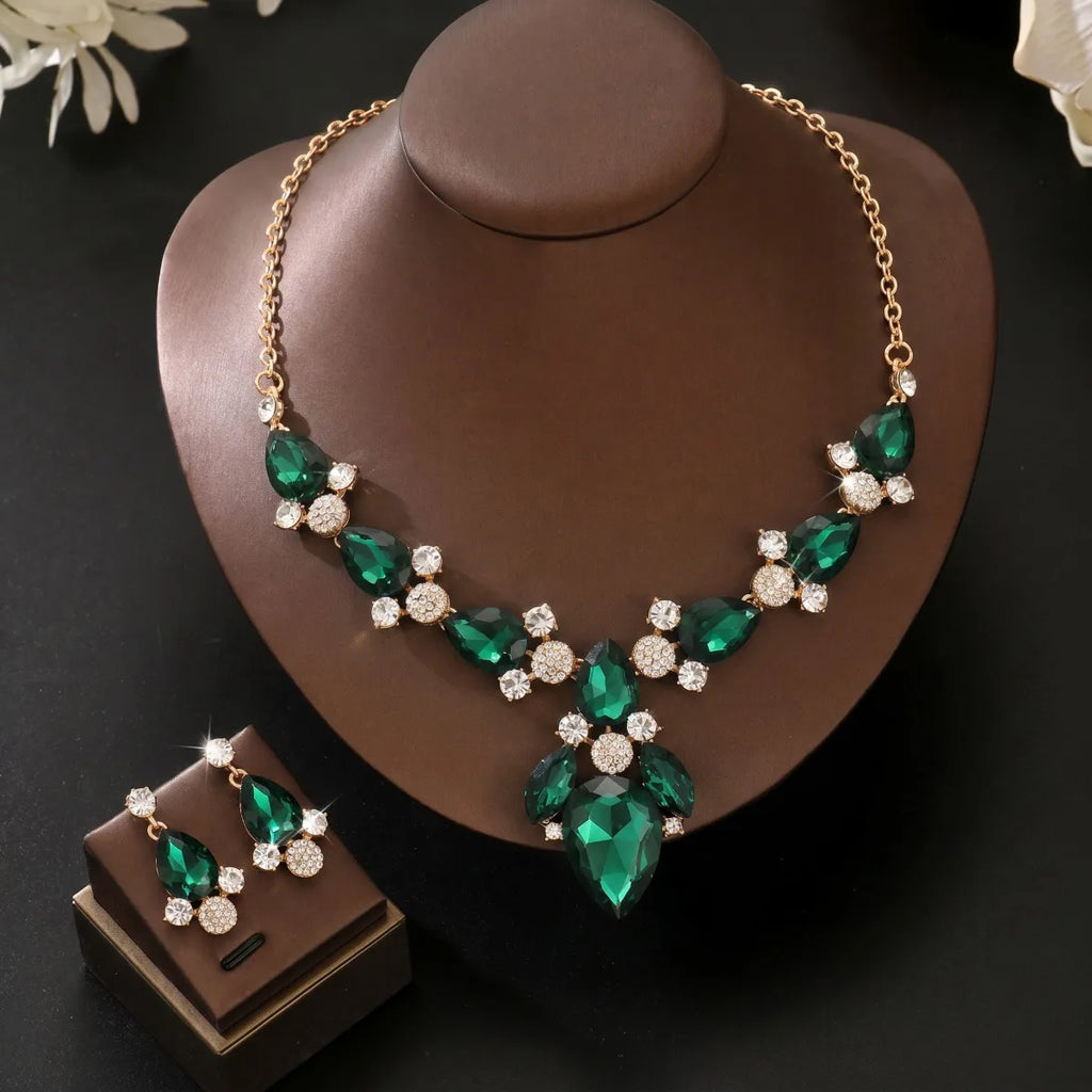 Gorgeous Water Drop Set for Ladies' Banquet Red Carpet Dress Accessories Wedding Bridal Photo Jewelry Set