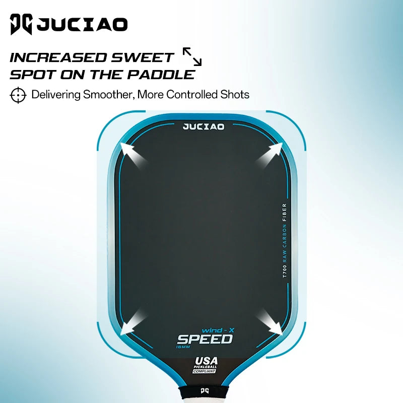 JUCiAO Gen3 Thermoformed T700 Raw Carbon Fiber Pickleball Paddle