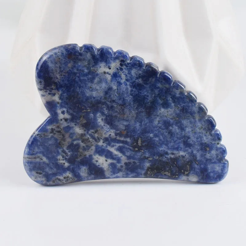 Blue stripes Face Massager Gua Sha Scraper Natural Jade Stone Skin Care Massager for Body Facial Neck Back Beauty Health Eye SPA