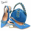 Wine Women Shoes And Bag Set Luxury African Ladies