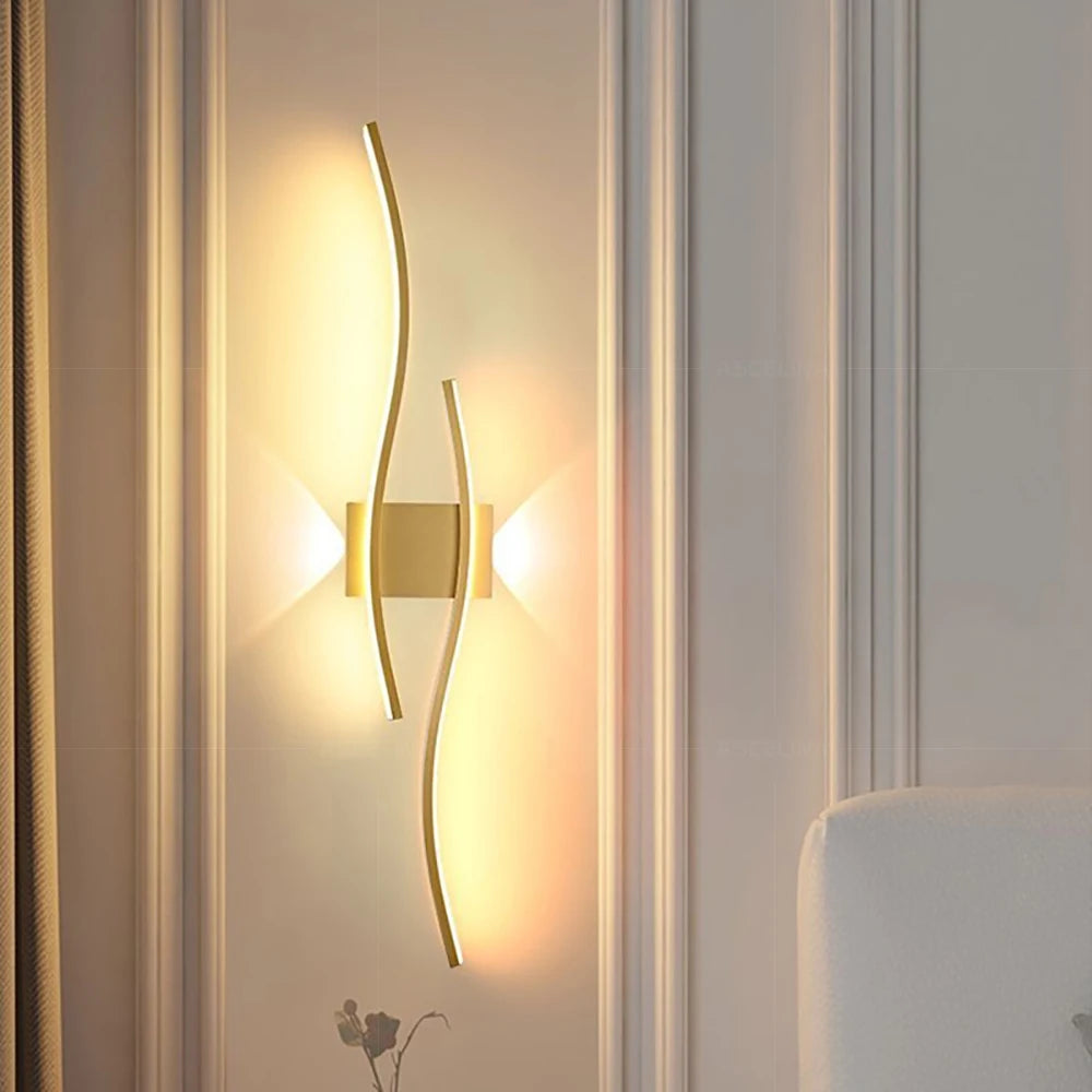 LED Wall Lamp 60/80CM Remote Control Wall Sconce Living Room TV Background Decor Bedroom Kitchen Stair Home Decor Led Lighting
