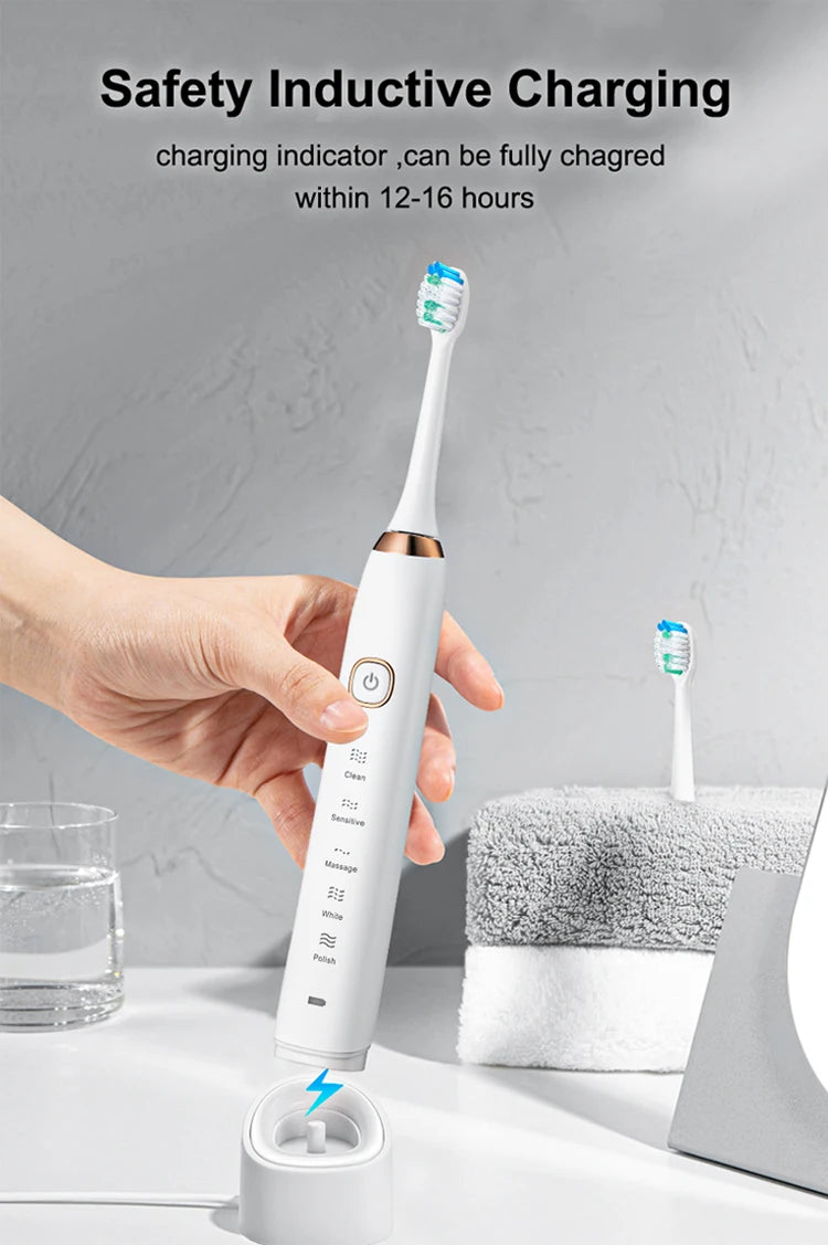 Sonic Electric Toothbrush Smart Ultrasonic Dental Teeth Whitening Rechargeable